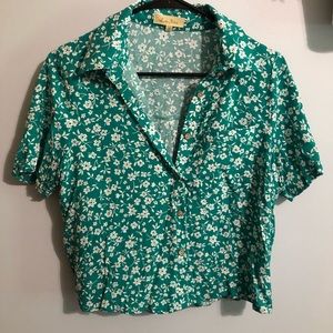 NWOT Button Up Floral Top